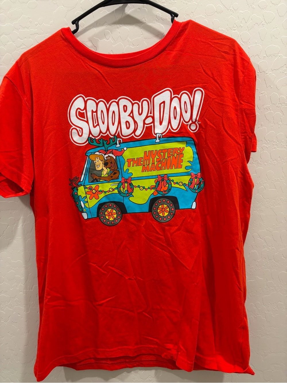Scooby-Doo Red Mystery Machine Van Graphic Crewneck T-Shirt XL